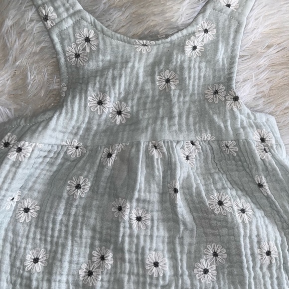 Rachel Zoe girl baby blue floral strap crepe jumpsuit Sz 12M - Picture 3 of 3